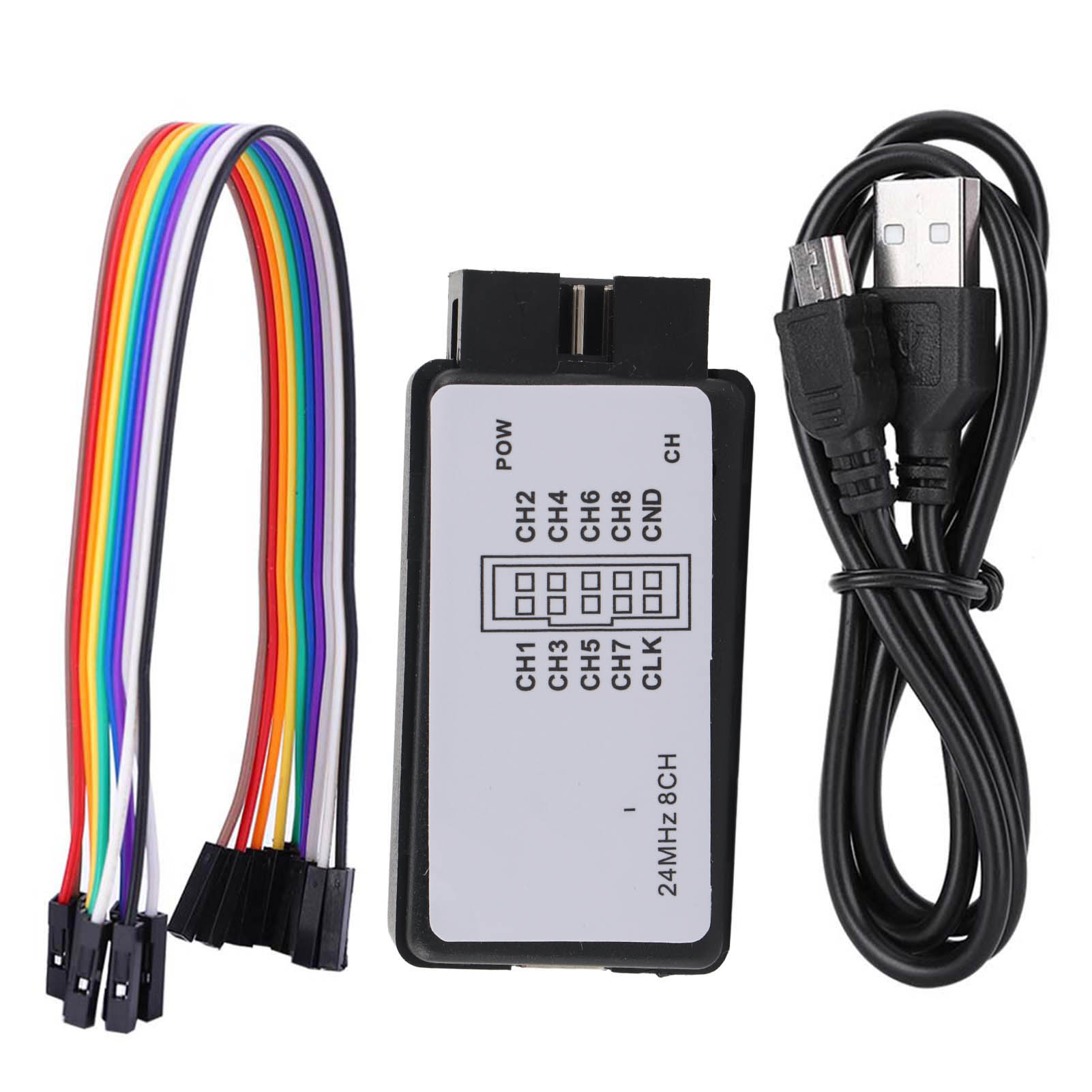 Logic Analyzer Usb - ロジックアナライザー 24MHz USBロジックアナライザーデバイスセット ミニデジタルサイズ 8チャンネル入力 メモリ