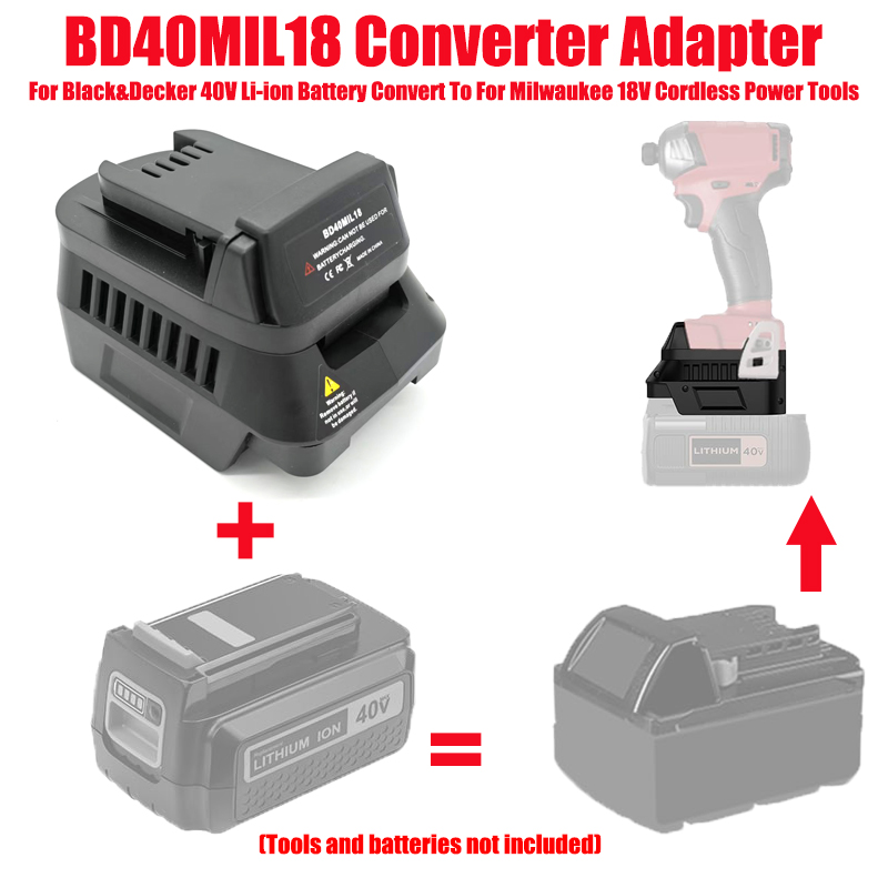 Black+Decker Tool Cordless - ブラック&デッカー 40V バッテリー BD40MIL18 バッテリーアダプター ミルウォーキー