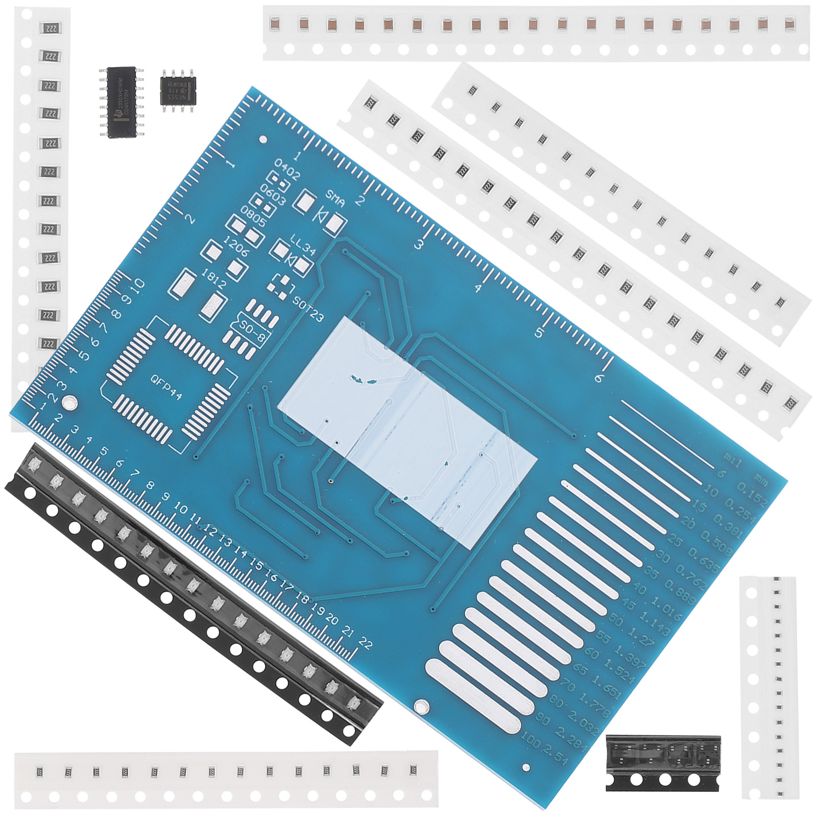 Diy Electronics Project Kit - 1セットのはんだ付け練習キット。PCB基板と部品が含まれており、電子工作の練習や、はんだ付けに関する教育・トレーニングに最適。