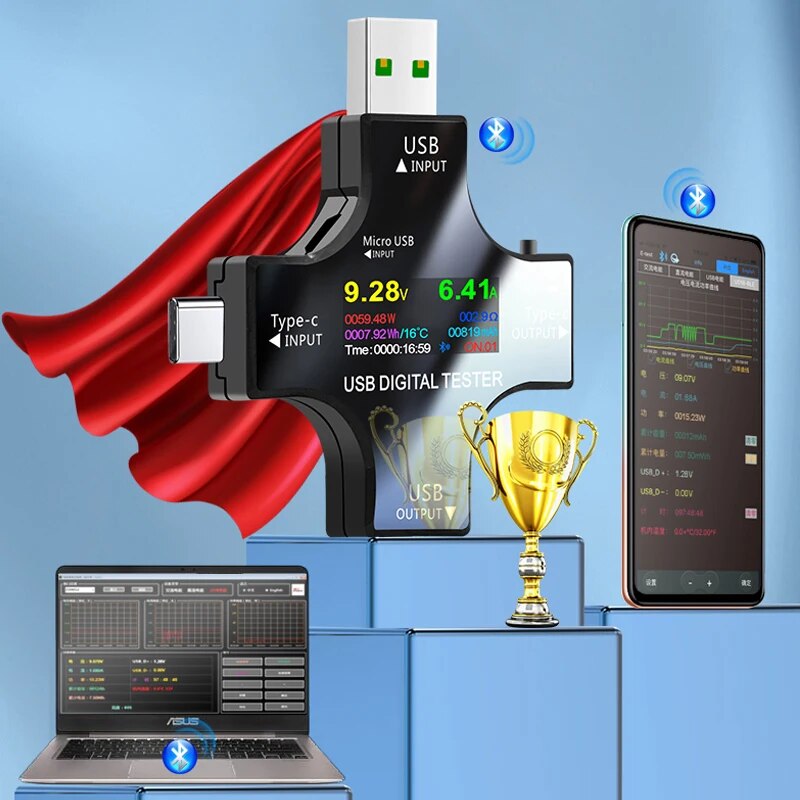 USB テスター DC Type-C PD デジタル電圧計ア - Logic Analyzer Usb のレビューと価格